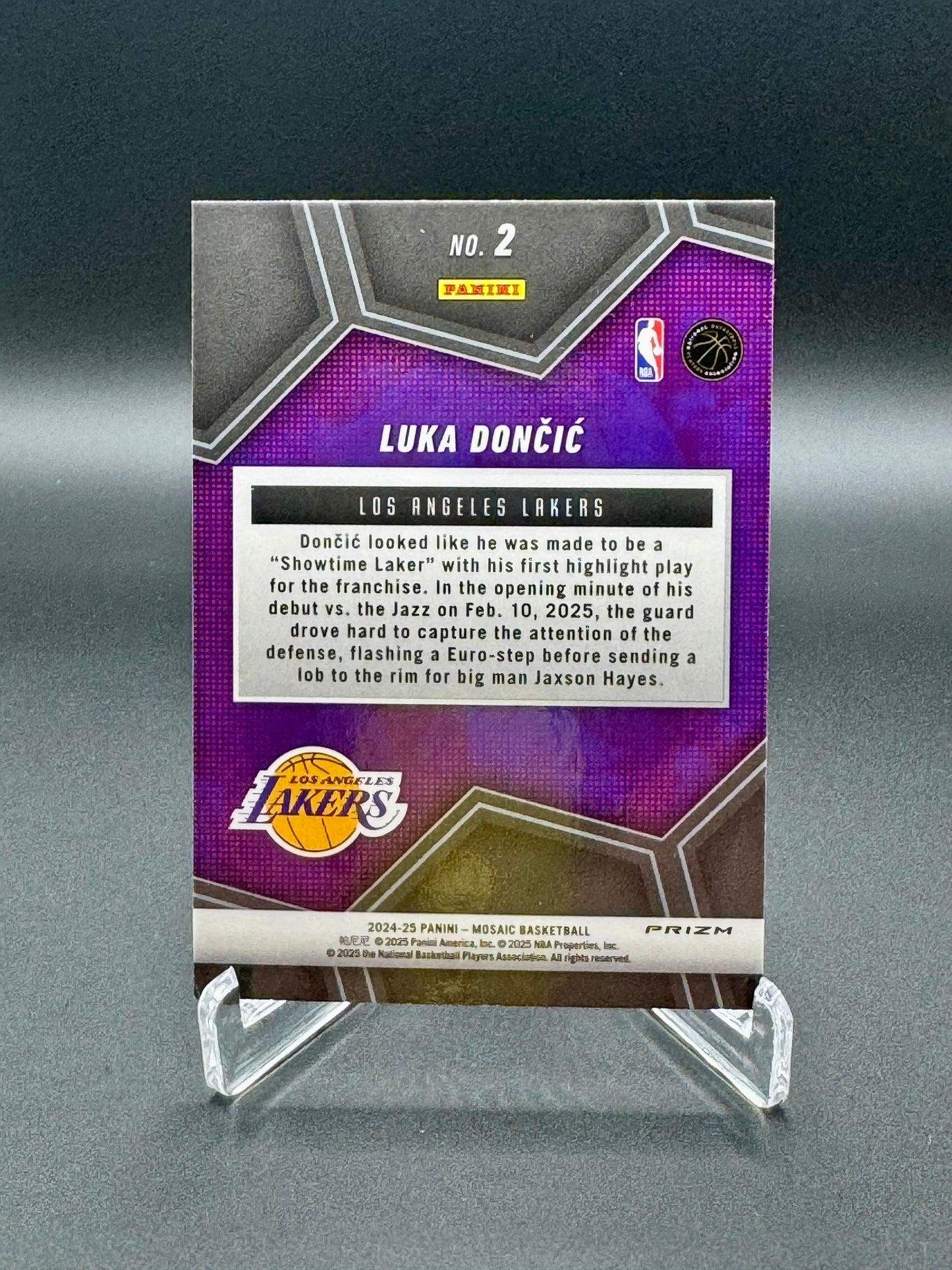 2024-2025 Panini Mosaic Basketball Luka Dončić #2 Overdrive Raw
