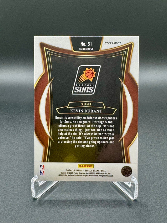 2024-2025 Panini Select Kevin Durant #51 Concourse Orange Cracked Ice Prizm Raw