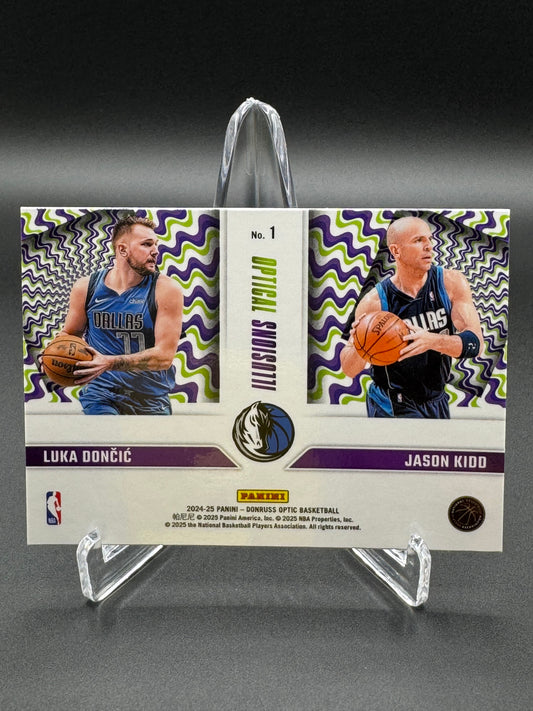 2024-2025 Panini Donruss Optic Basketball Luka Dončić #1 Optical Illusions Purple Raw