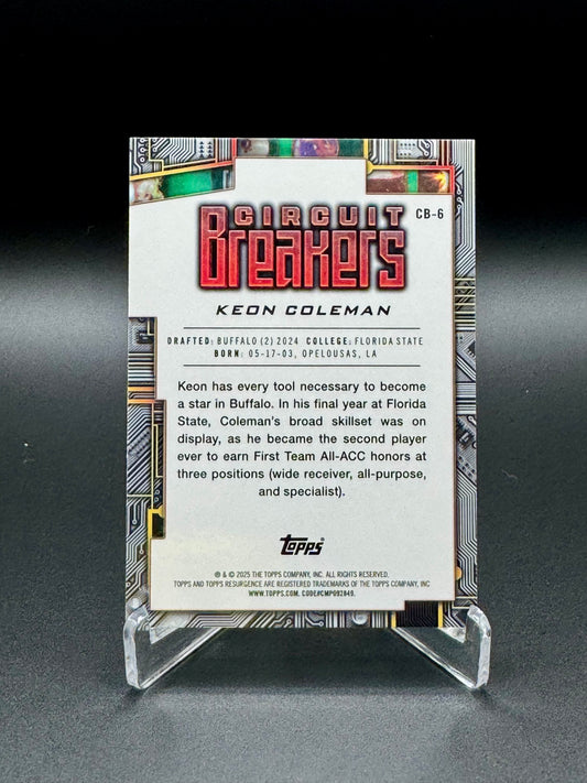 2025 Topps Resurgence Football Keon Coleman #CB-6 Circuit Breakers /149 Raw