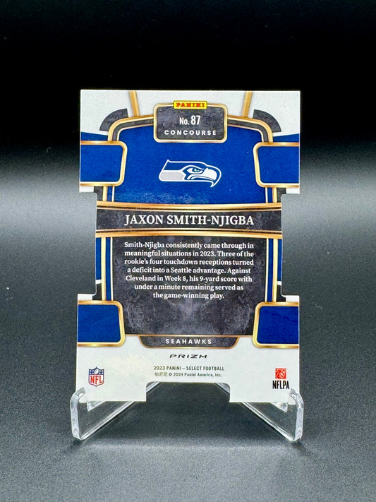 2023 Panini Select Football Jaxson Smith-Njigba RC #87 Concourse Silver Prizm Die-Cut Raw