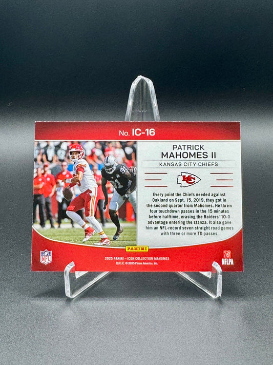 2025 Panini Icon Collections Football Patrick Mahomes #IC-16 Highlights Raw