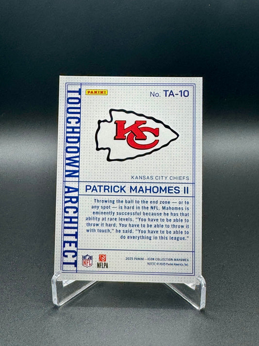 2025 Panini Icon Collections Football Patrick Mahomes #TA-10 Touchdown Architect Raw