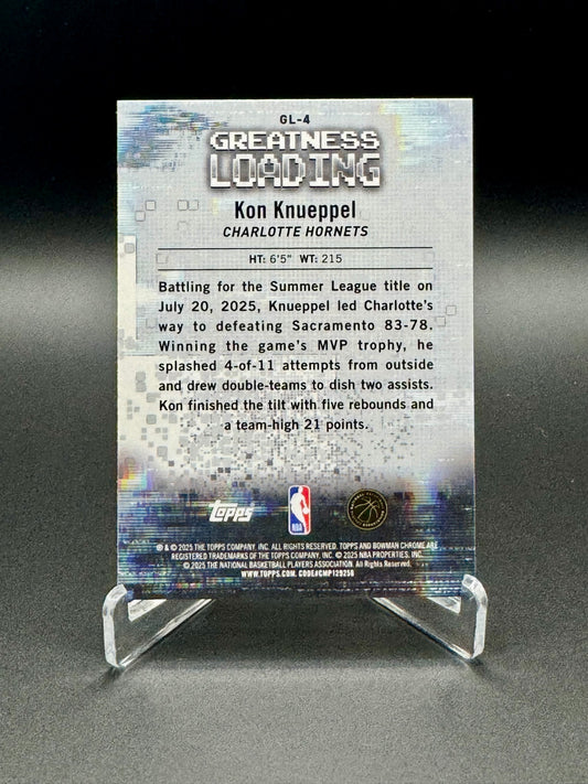 2025-26 Bowman Chrome Basketball Kon Knueppel RC #GL-4 Greatness Loading Raw