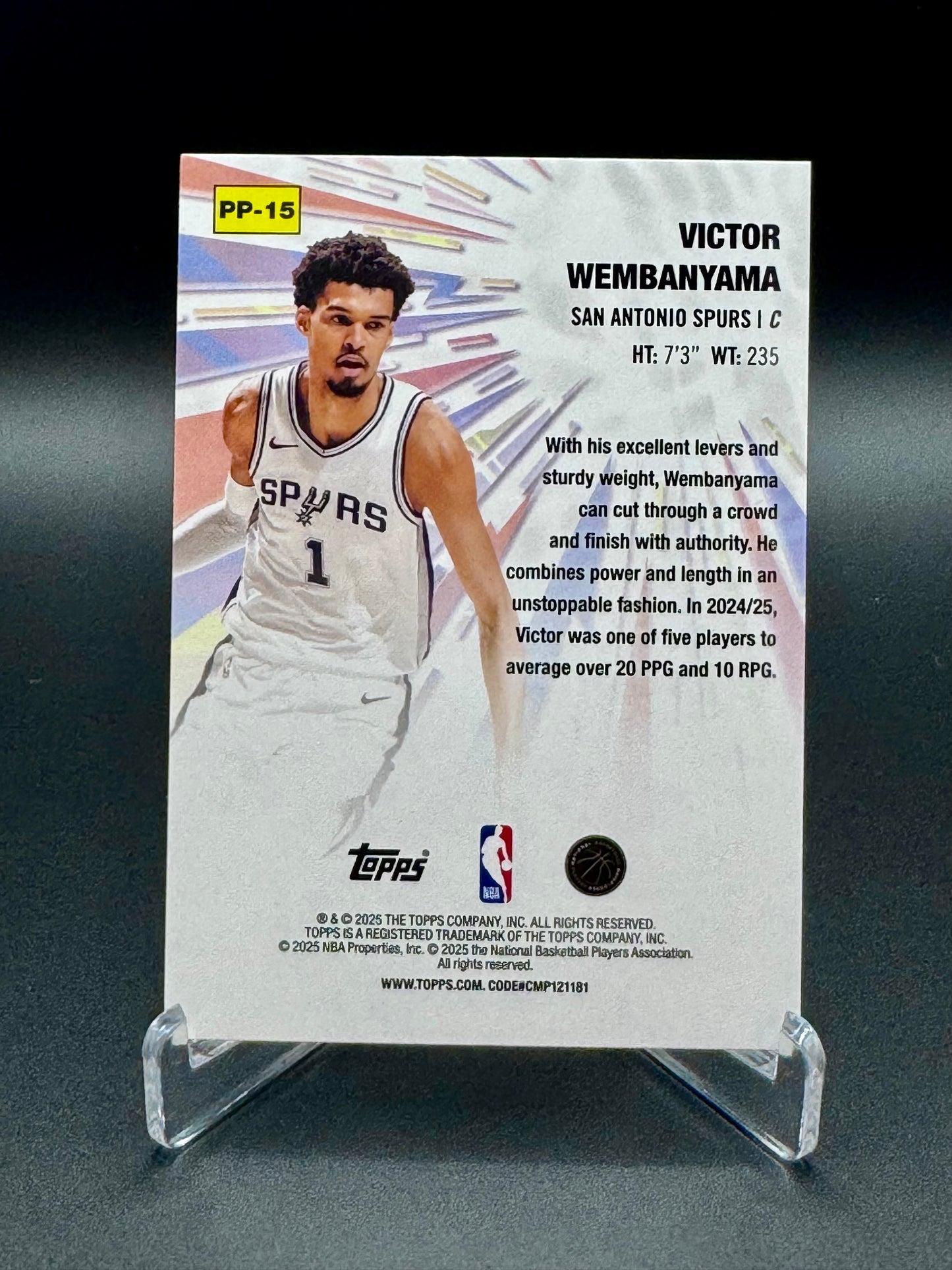 2025-2026 Topps Chrome Basketball Victor Wembanyama #PP-15 Power Players Raw