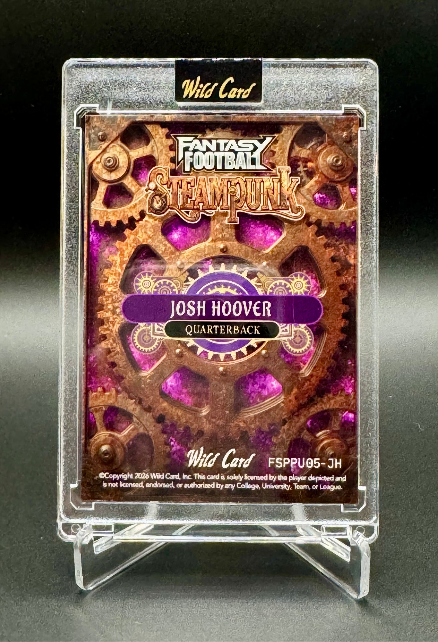 2026 Wild Card Fantasy Football Josh Hoover RC #FSPPU05-JH Steampunk /8 Raw Encased