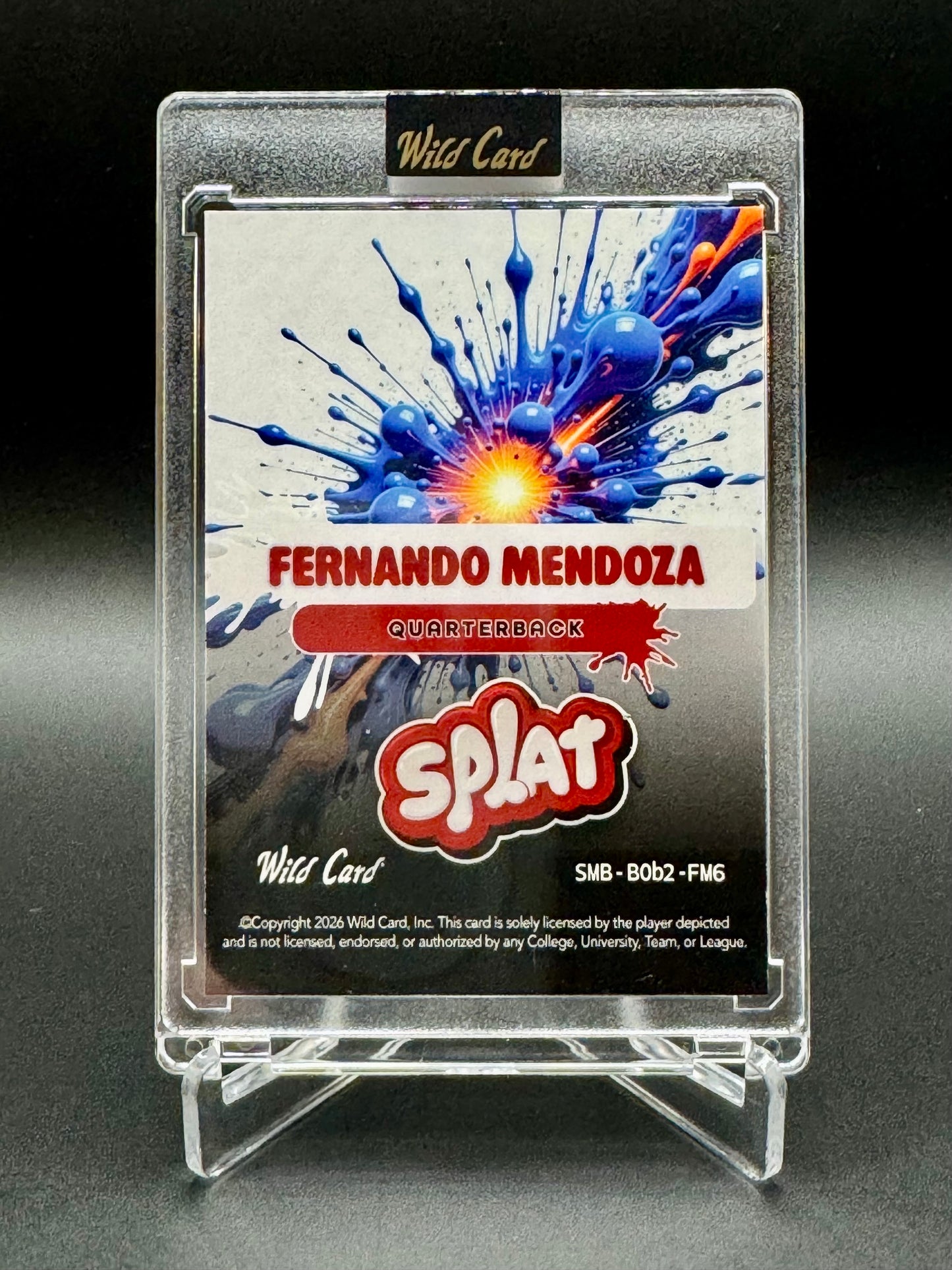 2026 Wild Card Rookie Edition Football Fernando Mendoza RC #SMB-B0b2-FM6 Splat 2/5
