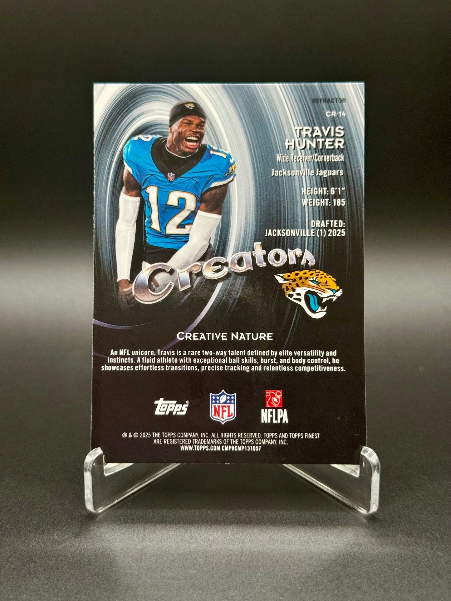 2025 Topps Finest Travis Hunter RC #CR-14 Creators Refractor Raw