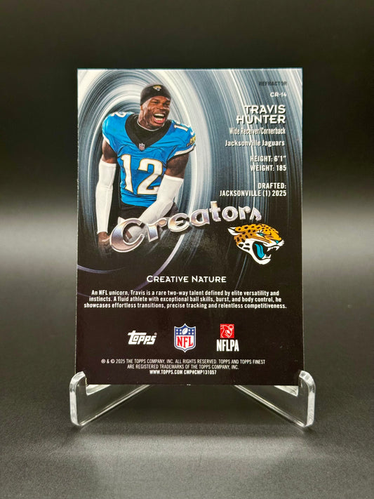 2025 Topps Finest Football Travis Hunter RC #CR-14 Creators Refractor Raw