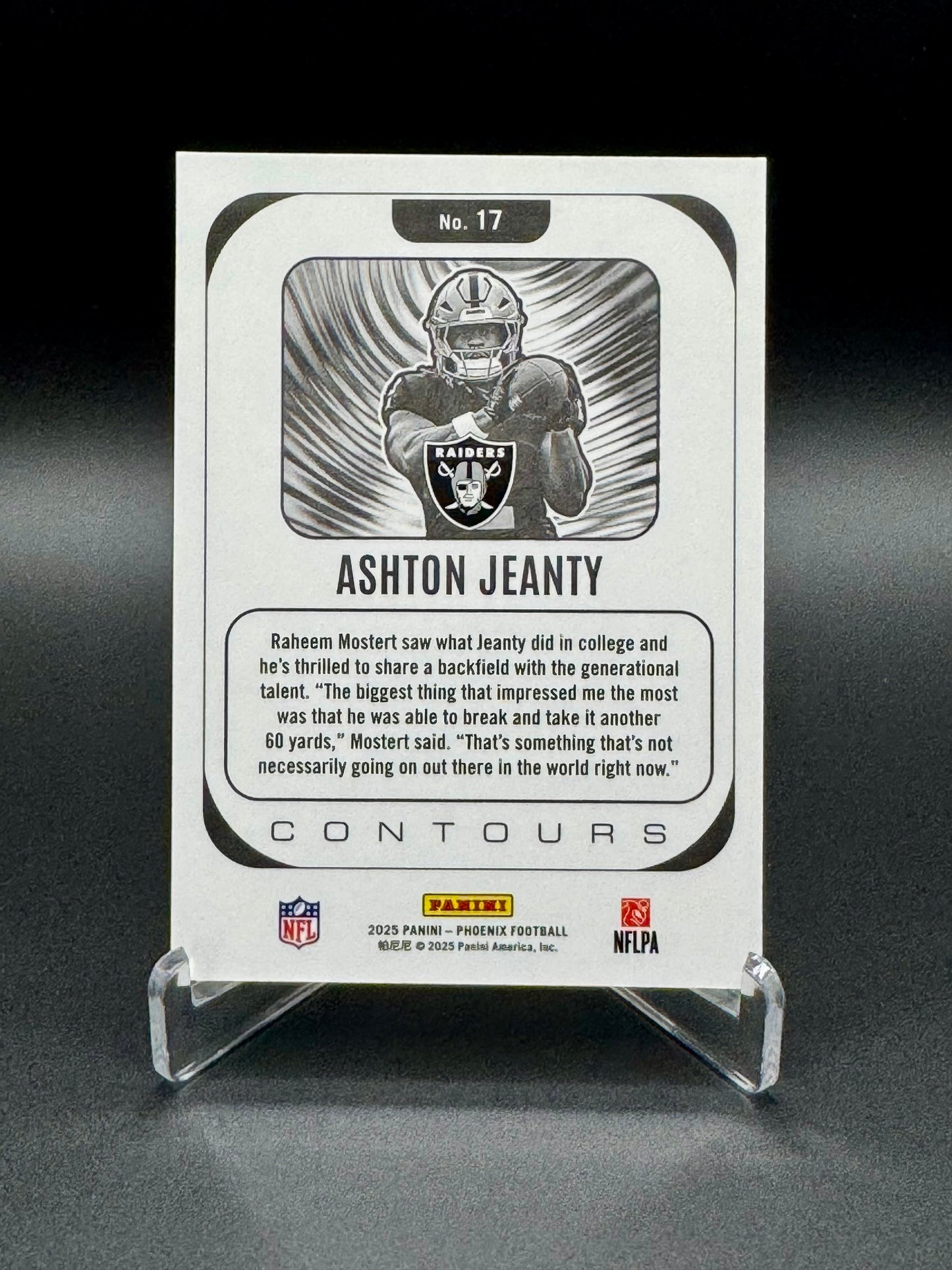 2025 Panini Phoenix Football Ashton Jeanty RC #17 Contours Raw