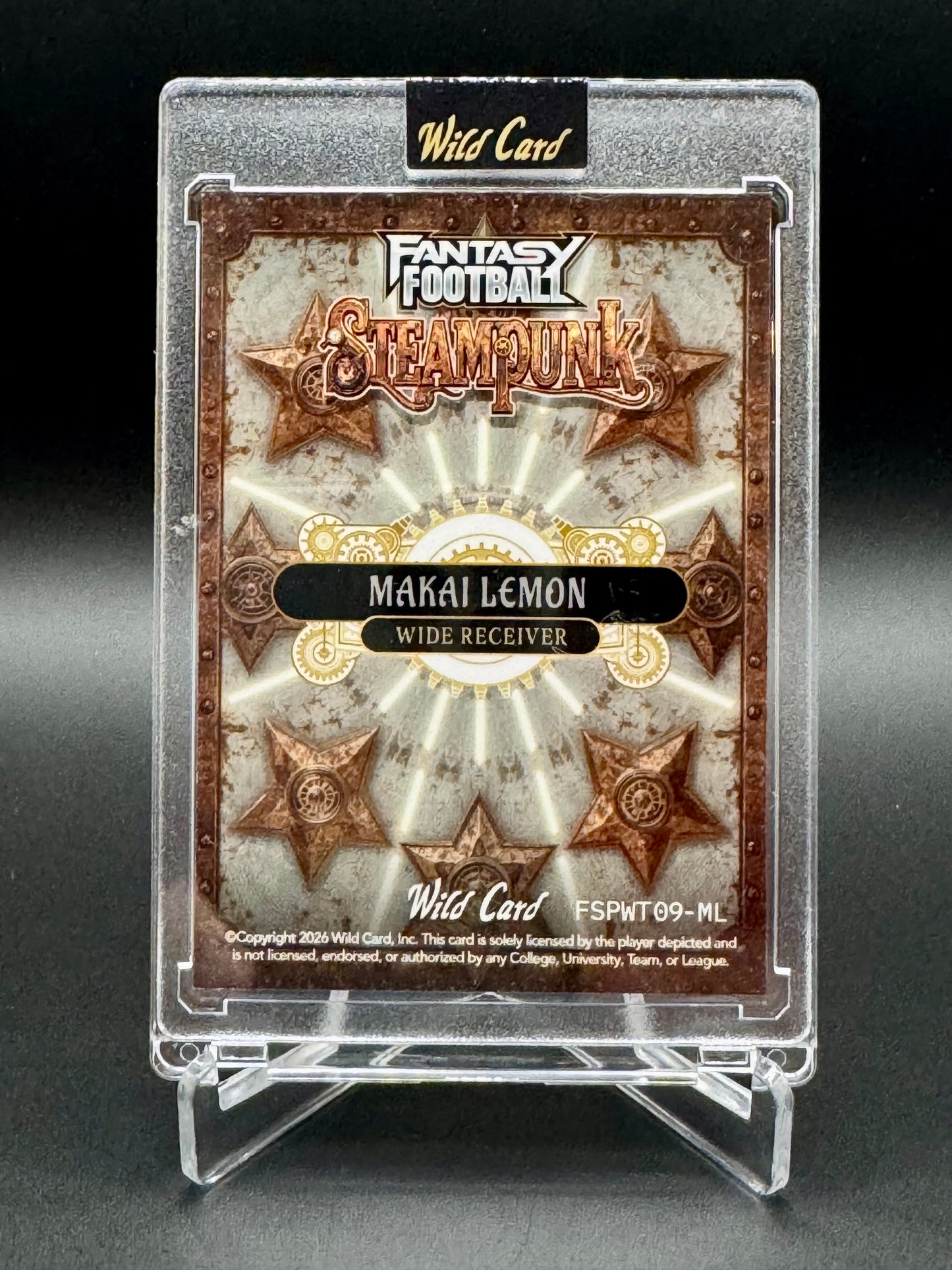 2026 Wild Card Fantasy Football Steampunk Makai Lemon RC #FSPWT09-ML /2 Raw Encased