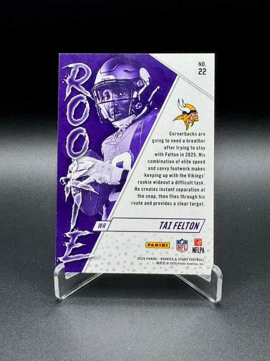 2025 Panini Rookies & Stars Football Tai Felton RC #22 Rookie Red /10 Raw