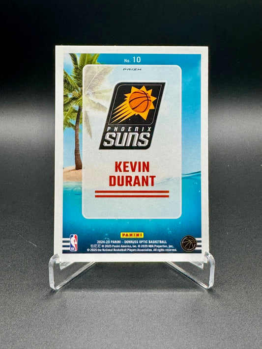 Back of 2024-25 Panini Donruss Optic Kevin Durant Splash Holo #10 card