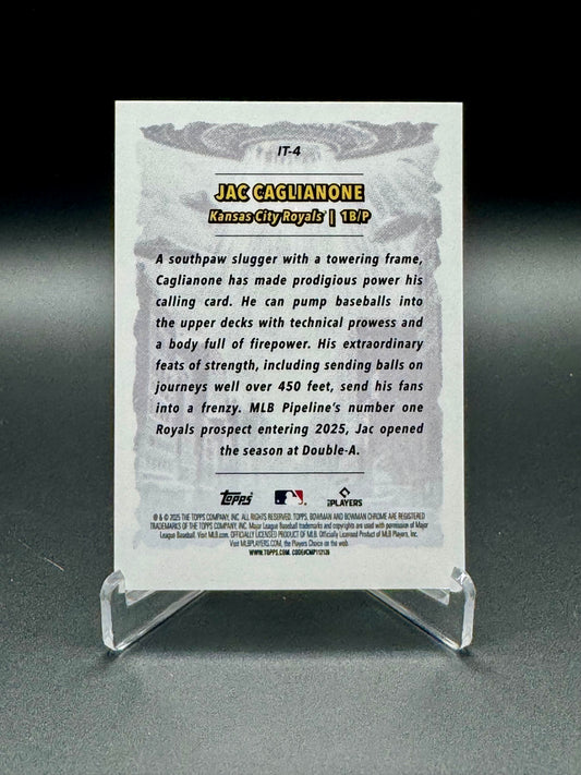 2025 Topps Bowman Chrome Jac Caglianone #IT-4 It Came To The League Raw