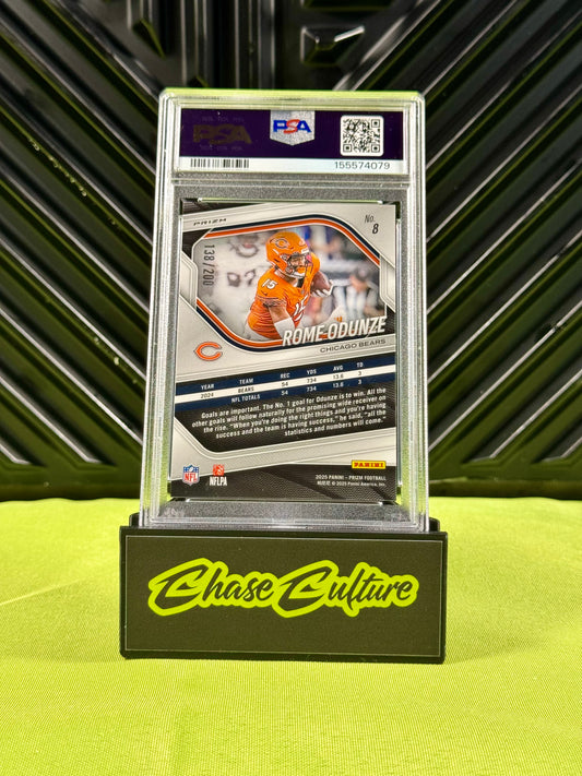 2025 Panini Prizm Rome Odunze #8 Hyper Prizm /200 PSA 9