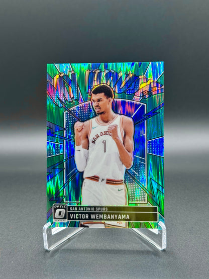 2024-2025 Panini Donruss Optic Basketball Victor Wembanyama #19 My House Green Shock Prizm /149 Raw