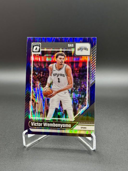 2024-2025 Panini Donruss Optic Basketball Victor Wembanyama #45 Purple Shock Prizm Raw