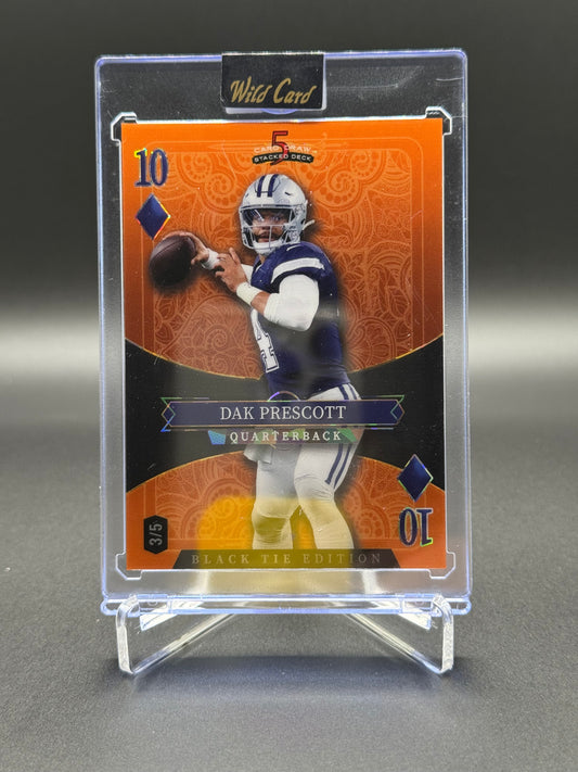2026 Wild Card Football Dak Prescott Five Card Draw Stacked Deck Black Tie Edition /5 Raw Encased