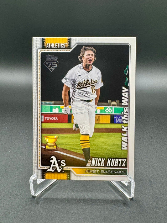2026 Topps Series 1 Baseball Nick Kurtz #97 Baseball Celebrations Walk This Way SSP Raw