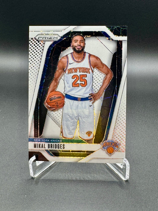 2025-2026 Panini Prizm Basketball Mikal Bridges #15 White Lazer /275 Raw