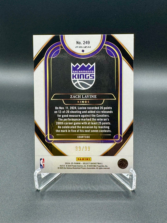 2024-2025 Panini Select Zach Lavine #246 Purple Cracked Ice /99 Raw