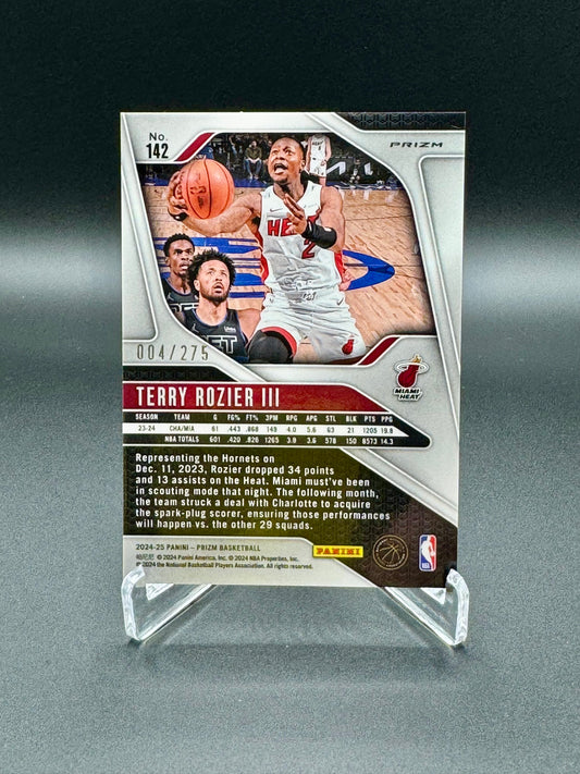 2024-2025 Panini Prizm Basketball Terry Rozier #142 White Lazer /275 Raw