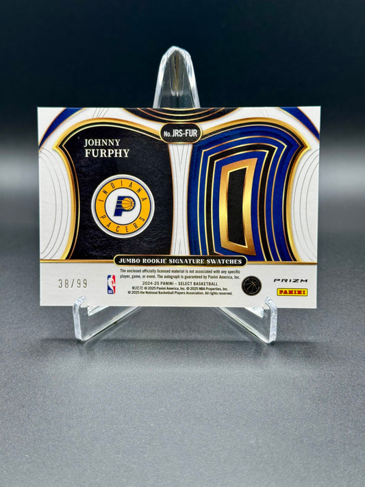2024-2025 Panini Select Basketball Johnny Furphy RC #JRS-FUR Jumbo Rookie Signature Swatches /99