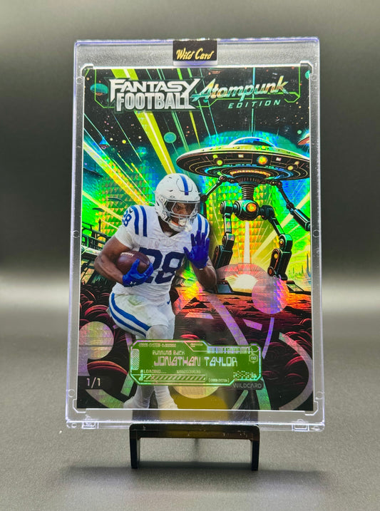 2026 Wild Card Football Jonathan Taylor FAPMR08-JT Fantasy Football Atompunk Mammoth 1/1 Raw Encased