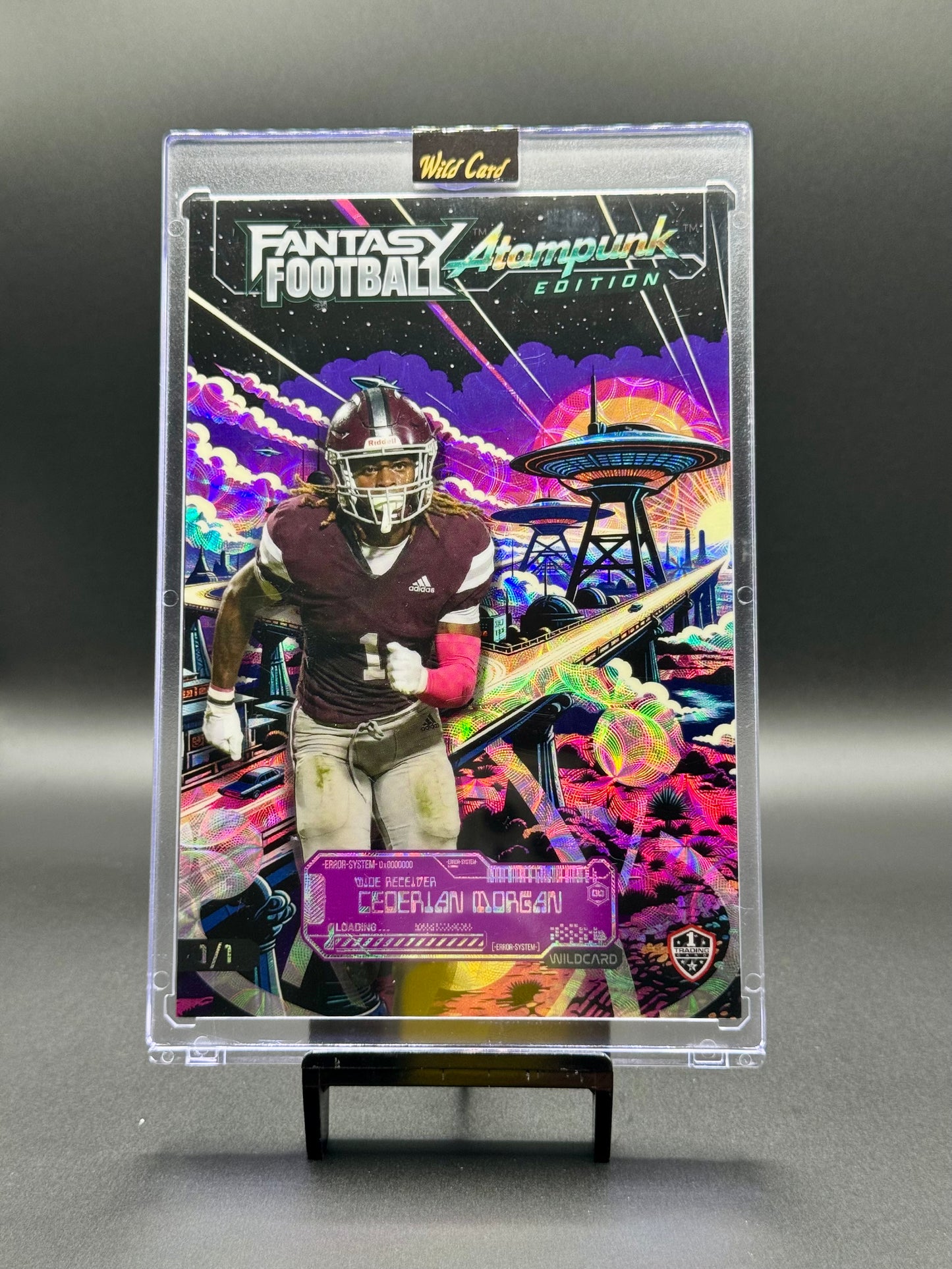 2026 Wild Card Football Cederian Morgan Fantasy Football Atompunk Mammoth 1/1 Raw Encased