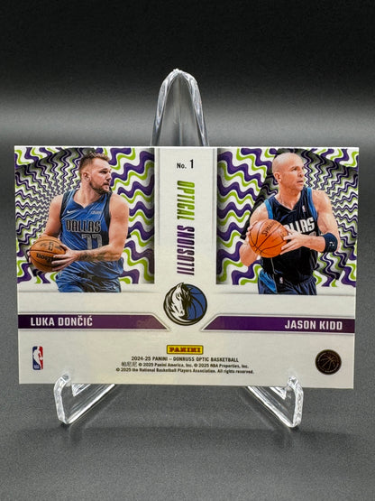 2024-2025 Panini Donruss Optic Basketball Luka Dončić #1 Optical Illusions Purple Raw