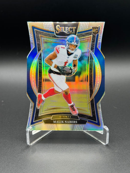 2024 Panini Select Football Malik Nabers RC #29 Concourse Silver Die-Cut Raw