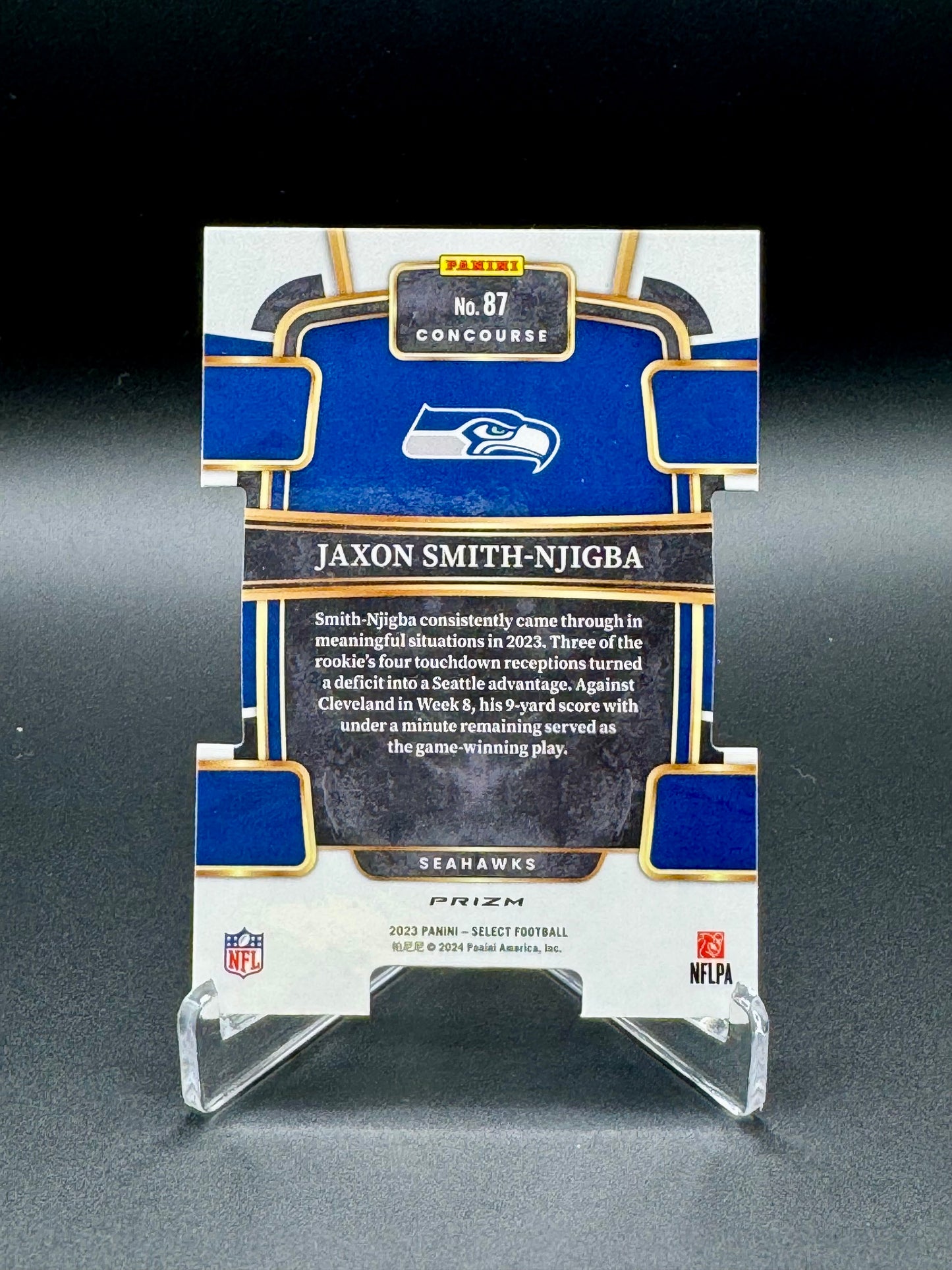 2023 Panini Select Football Jaxson Smith-Njigba RC #87 Concourse Silver Prizm Die-Cut Raw