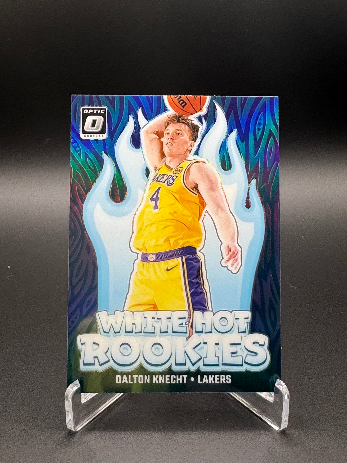 2024-25 Panini Donruss Optic Dalton Knecht White Hot Rookies Purple parallel #9 card front, Los Angeles Lakers