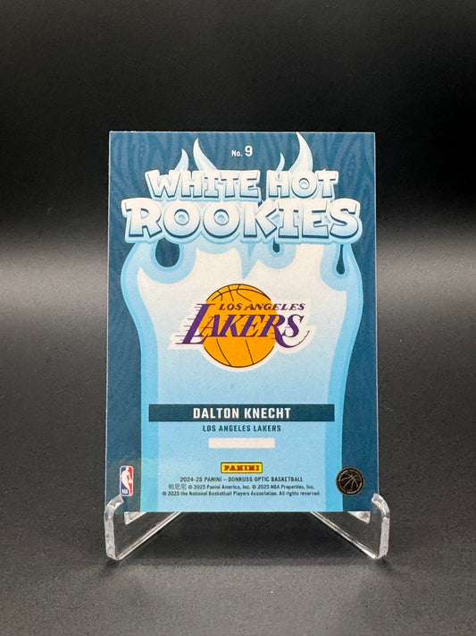 Back of 2024-25 Panini Donruss Optic Dalton Knecht White Hot Rookies #9 card