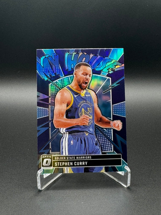 2024-2025 Panini Donruss Optic Basketball Stephon Curry #17 My House Blue Prizm Raw