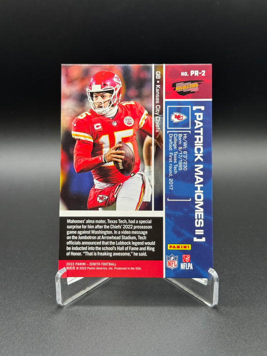 2022 Panini Zenith Football Patrick Mahomes #PR-2 Pacific Revolution Raw