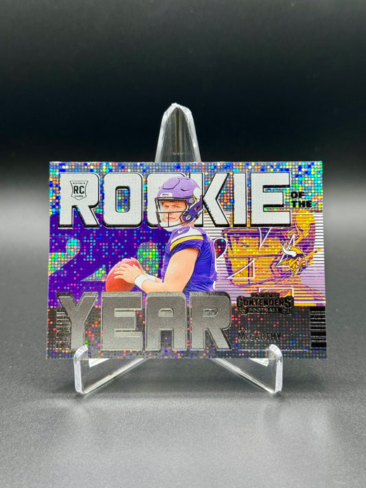 2024 Panini Contenders Football J.J. McCarthy RC #8 Rookie Year Sparkle Raw