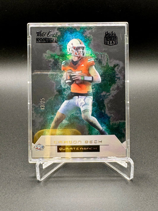 2025 Wild Card Football Carson Beck #RH-CB RC Rising Heat /25 Raw Encased