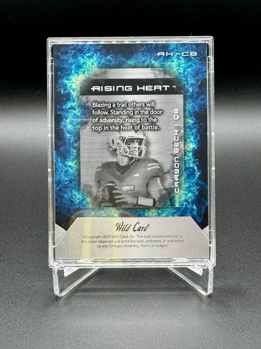 2025 Wild Card Football Carson Beck #RH-CB RC Rising Heat /25 Raw Encased