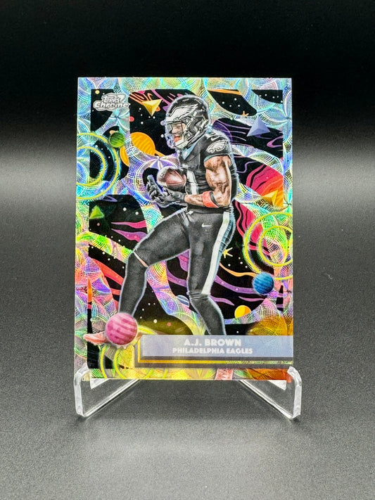 2025 Topps Chrome Football AJ Brown #80 Cosmic Raw