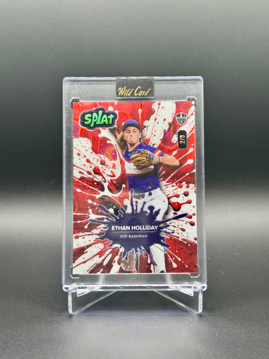 2024 Wild Card Splat Baseball Ethan Holiday PRC #SBRED03-EH /3 Raw Encased