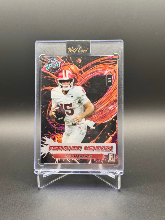 2026 Wild Card Rookie Edition Football Fernando Mendoza RC #SMBHH8B1-FM3 Galactic Splat 1/1 Raw Encased