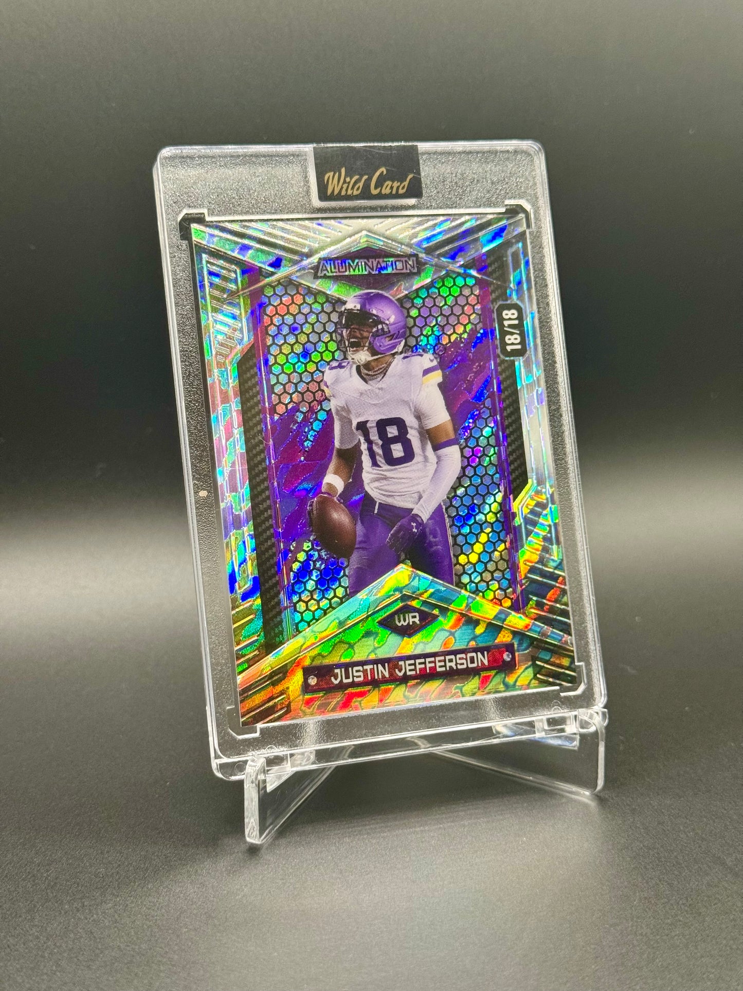2026 Wild Card Alumination Football Justin Jefferson #JHBC-JJ Just The Hits /18 Raw Encased