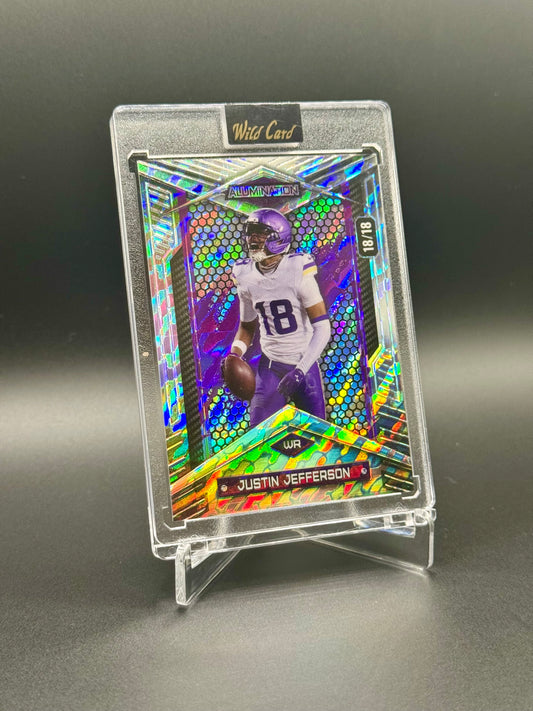 2026 Wild Card Alumination Football Justin Jefferson #JHBC-JJ Just The Hits /18 Raw Encased