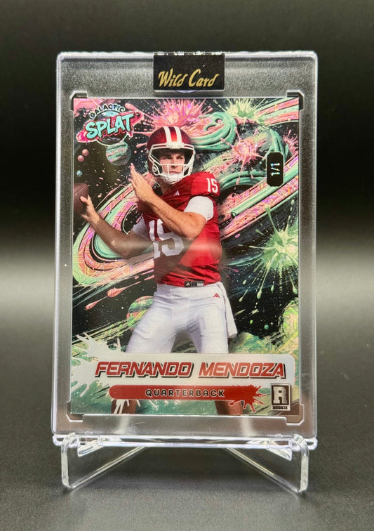 2026 Wild Card Rookie Edition Football Fernando Mendoza RC #SMAPGCa-FM2 Galactic Splat 1/1 Raw Encased