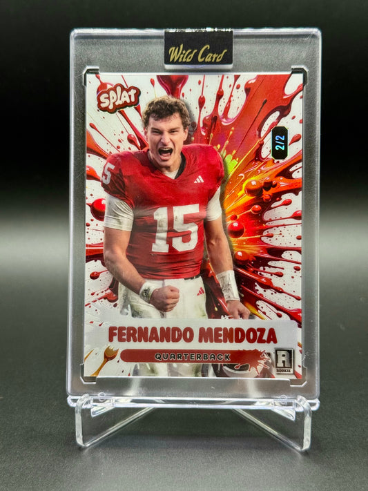 2026 Wild Card Rookie Edition Football Fernando Mendoza RC #SMB-RGa4-FM5 Splat /2 Raw Encased