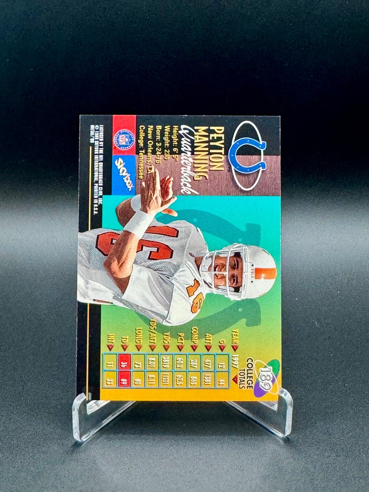 1998 Skybox Metal Universe Football Peyton Manning RC #189 Raw
