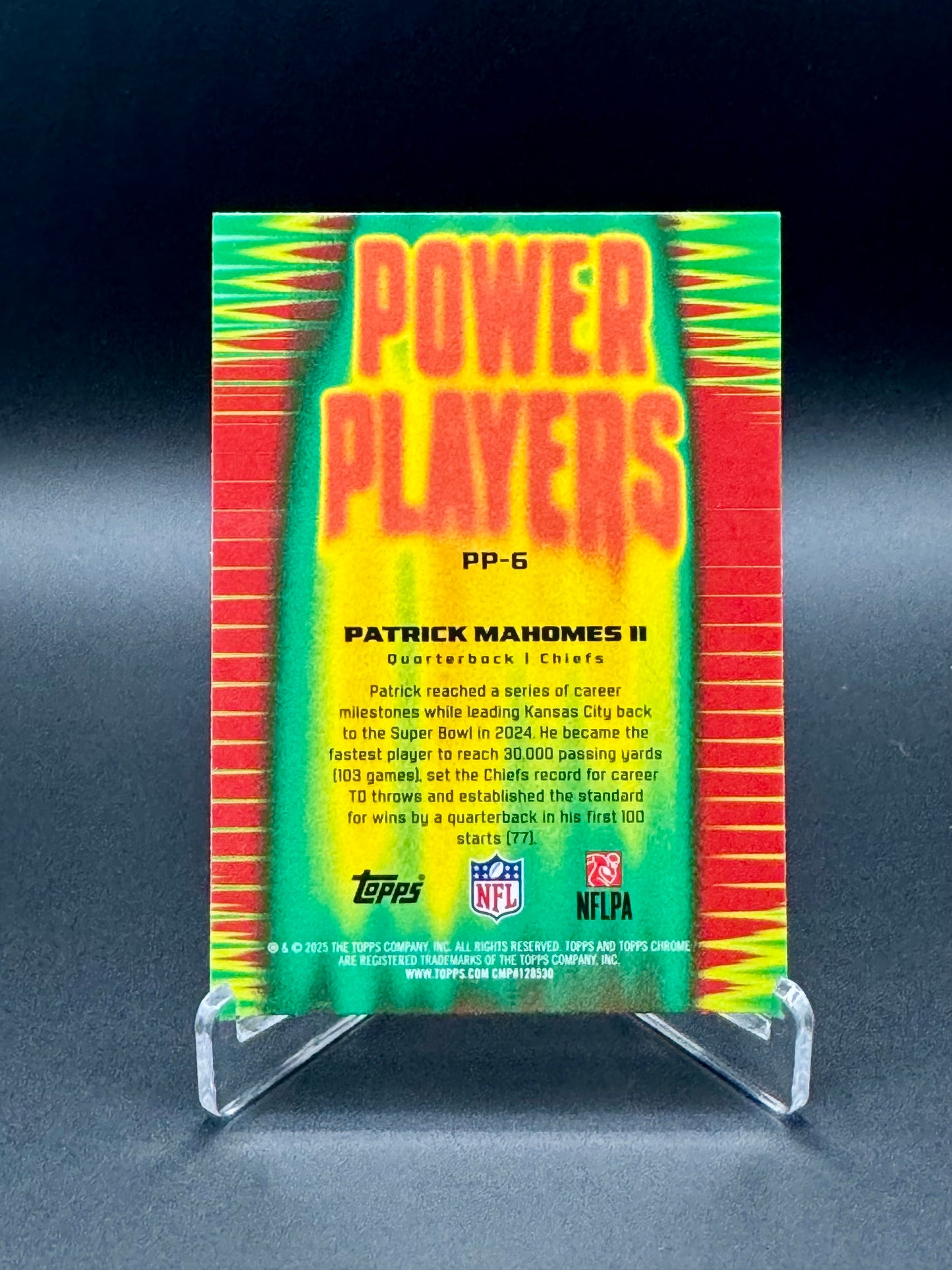 2025 Topps Chrome Football Patrick Mahomes II PP-6 Power Players Raw