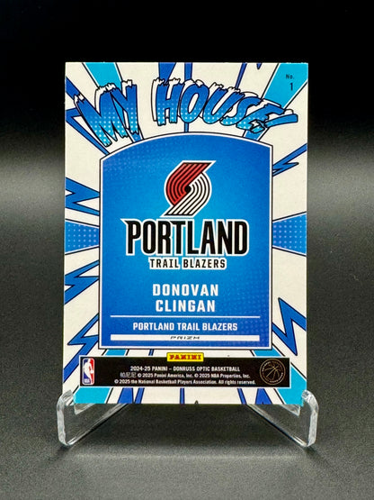 2024-2025 Panini Donruss Optic Basketball Donovan Clingan RC #1 My House Purple Raw