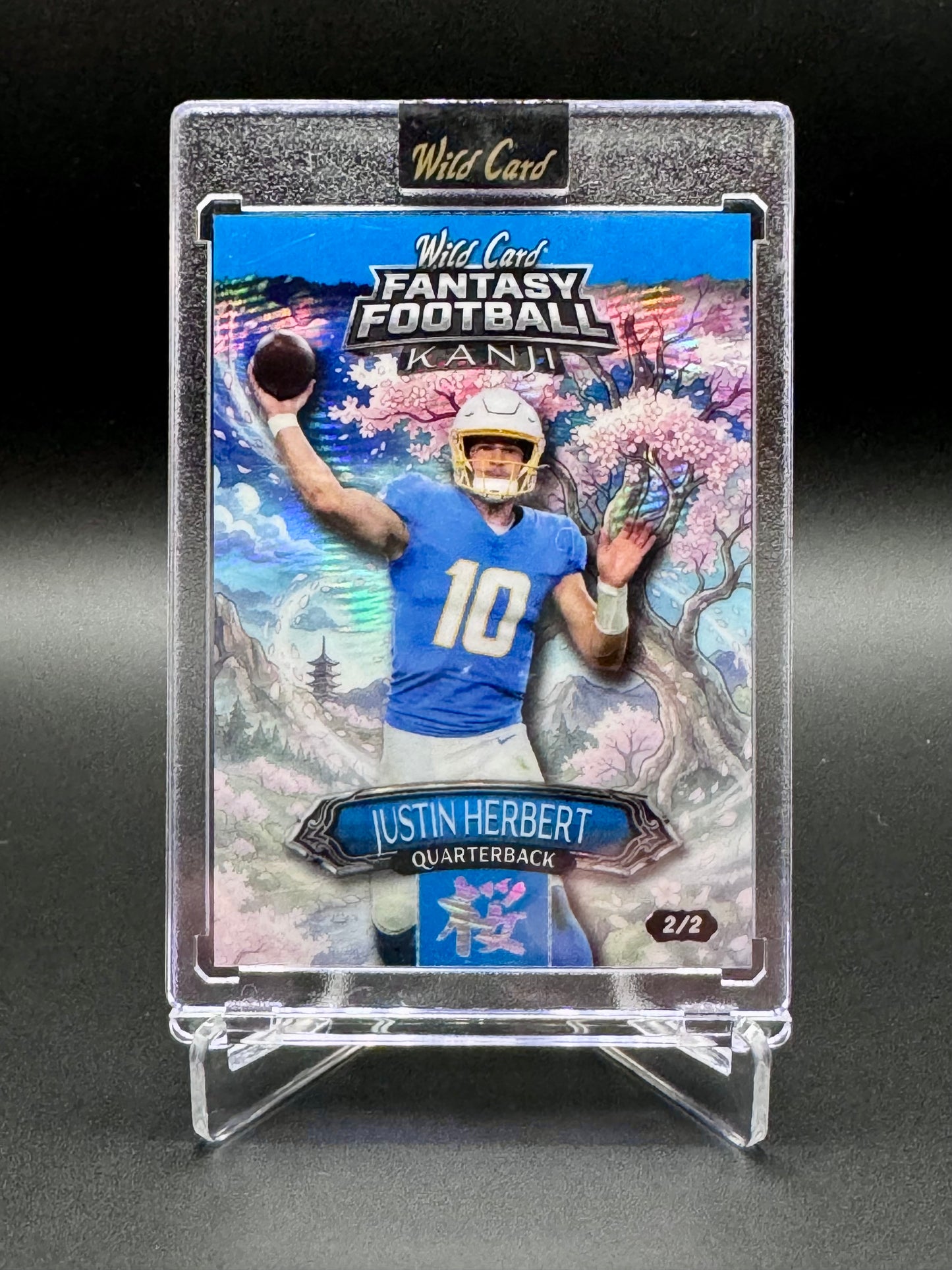 2026 Wild Card Fantasy Football Justin Herbert #FMKCBL2-JH Kanji /2 Raw Encased